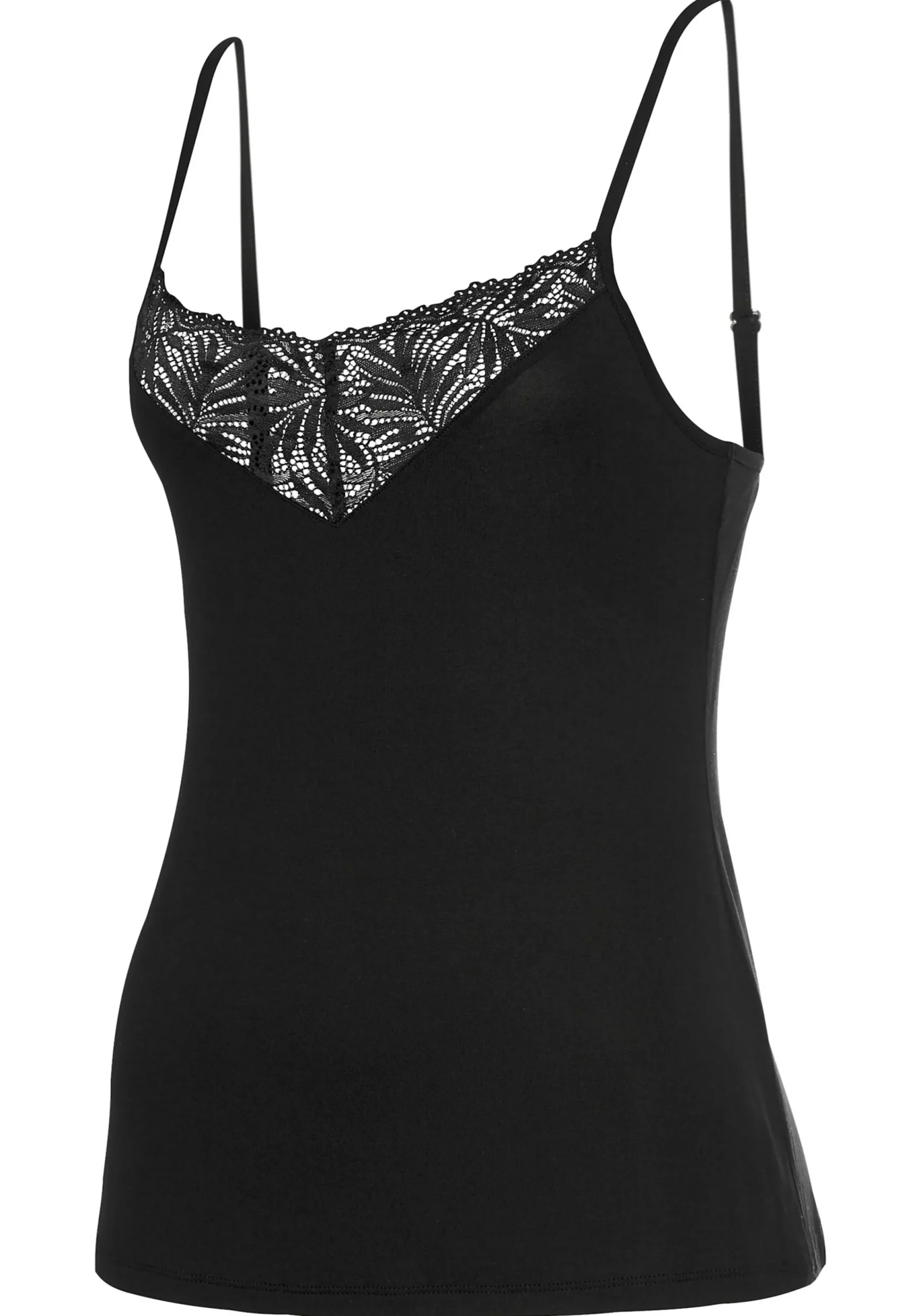 Shirts|LASCANA Spitzentop schwarz