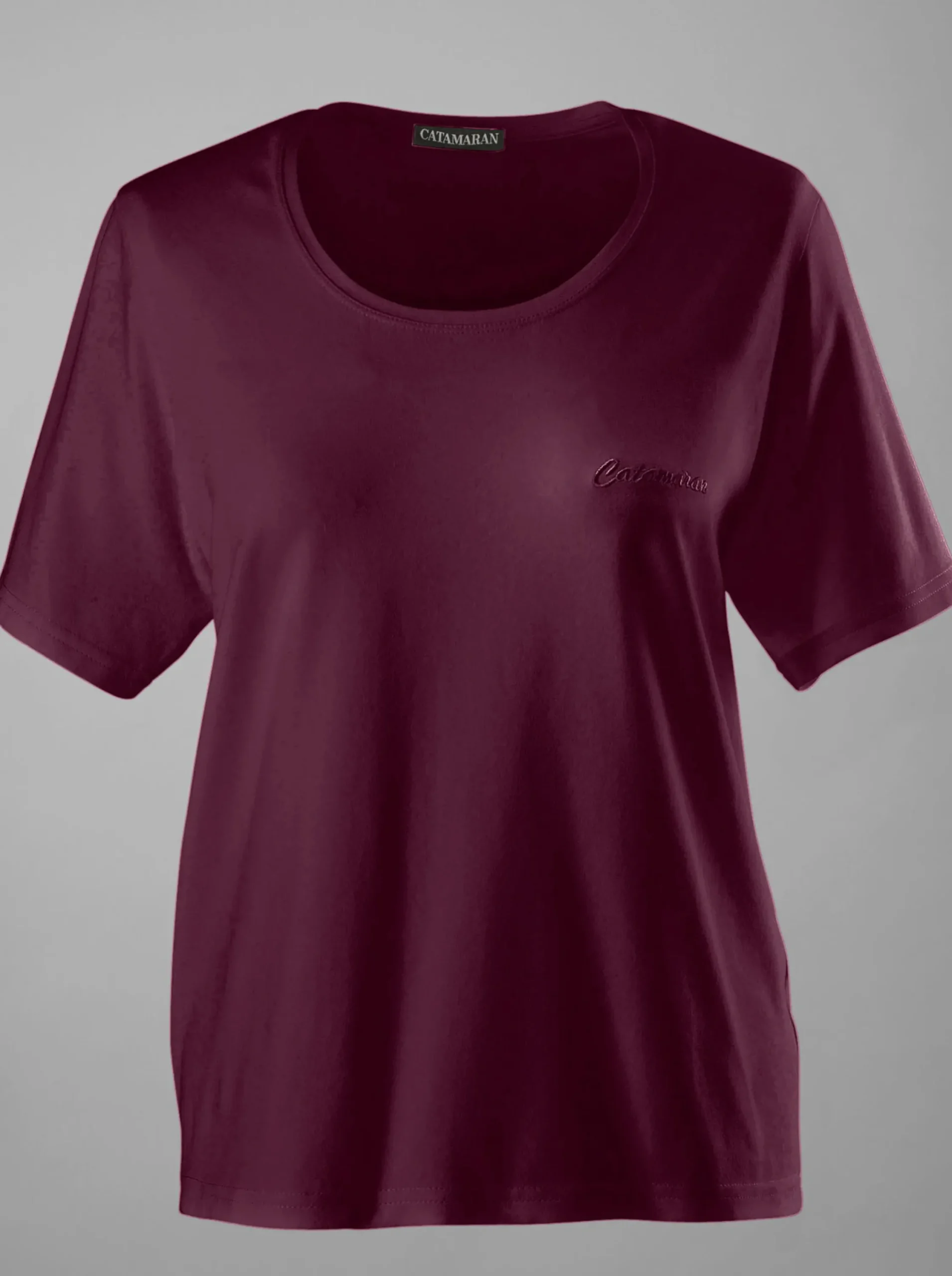 Homewear|Homewear|Catamaran Sports Sportshirt mit Stickerei bordeaux+graphit