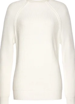 Pullover|LASCANA Stehkragenpullover wollweiß