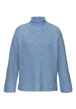 Pullover|Buffalo Stehkragenpullover blaumeliert