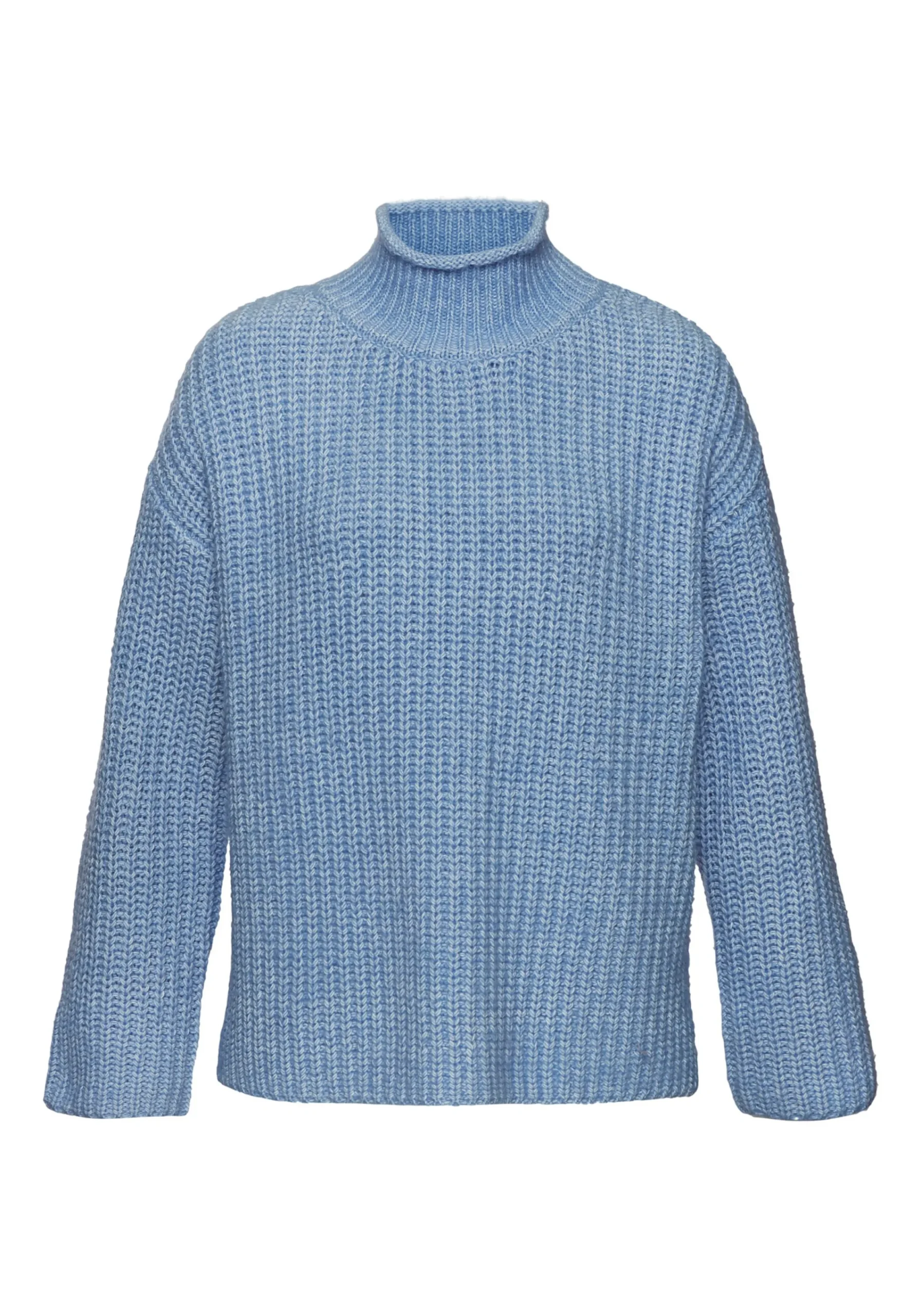 Pullover|Buffalo Stehkragenpullover blaumeliert