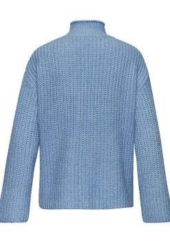 Pullover|Buffalo Stehkragenpullover blaumeliert
