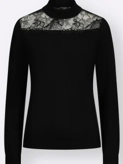 Pullover| Stehkragenpullover schwarz