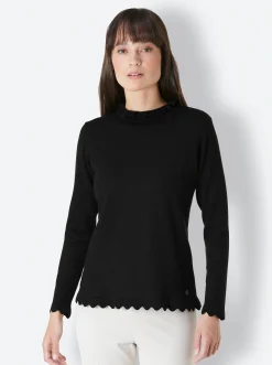 Pullover|CREATION L PREMIUM Stehkragenpullover schwarz