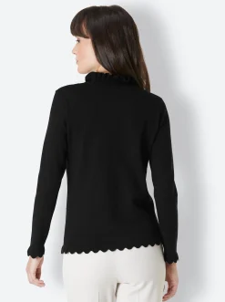 Pullover|CREATION L PREMIUM Stehkragenpullover schwarz