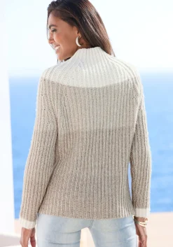 Strandmode|LASCANA Stehkragenpullover beige-taupe