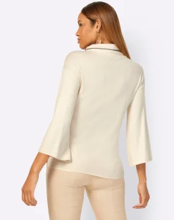 Pullover| Stehkragenpullover champagner