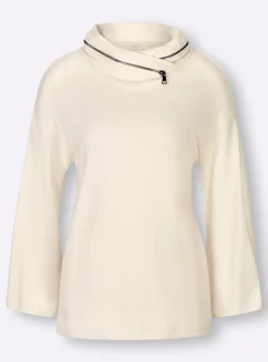 Pullover| Stehkragenpullover champagner