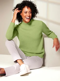 Pullover|CREATION L PREMIUM Stehkragenpullover kiwi-meliert