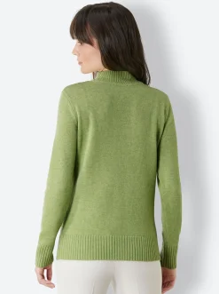 Pullover|CREATION L PREMIUM Stehkragenpullover kiwi-meliert
