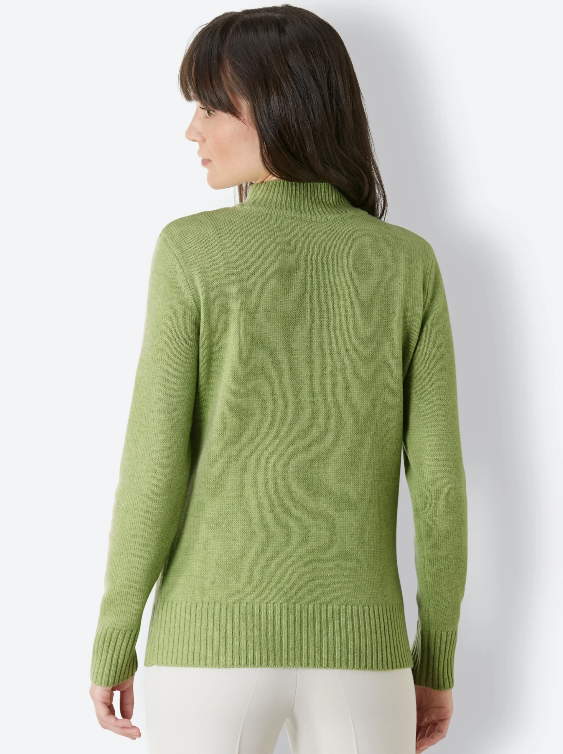 Pullover|CREATION L PREMIUM Stehkragenpullover kiwi-meliert