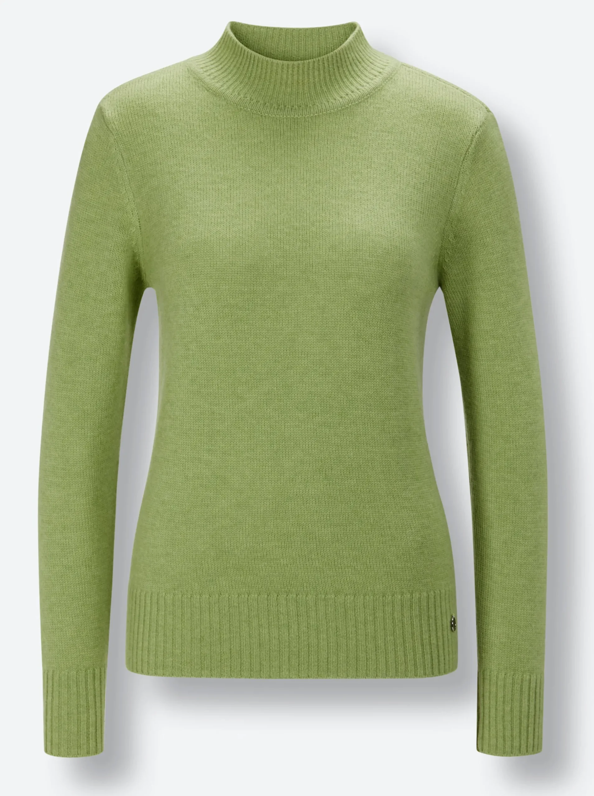 Pullover|CREATION L PREMIUM Stehkragenpullover kiwi-meliert