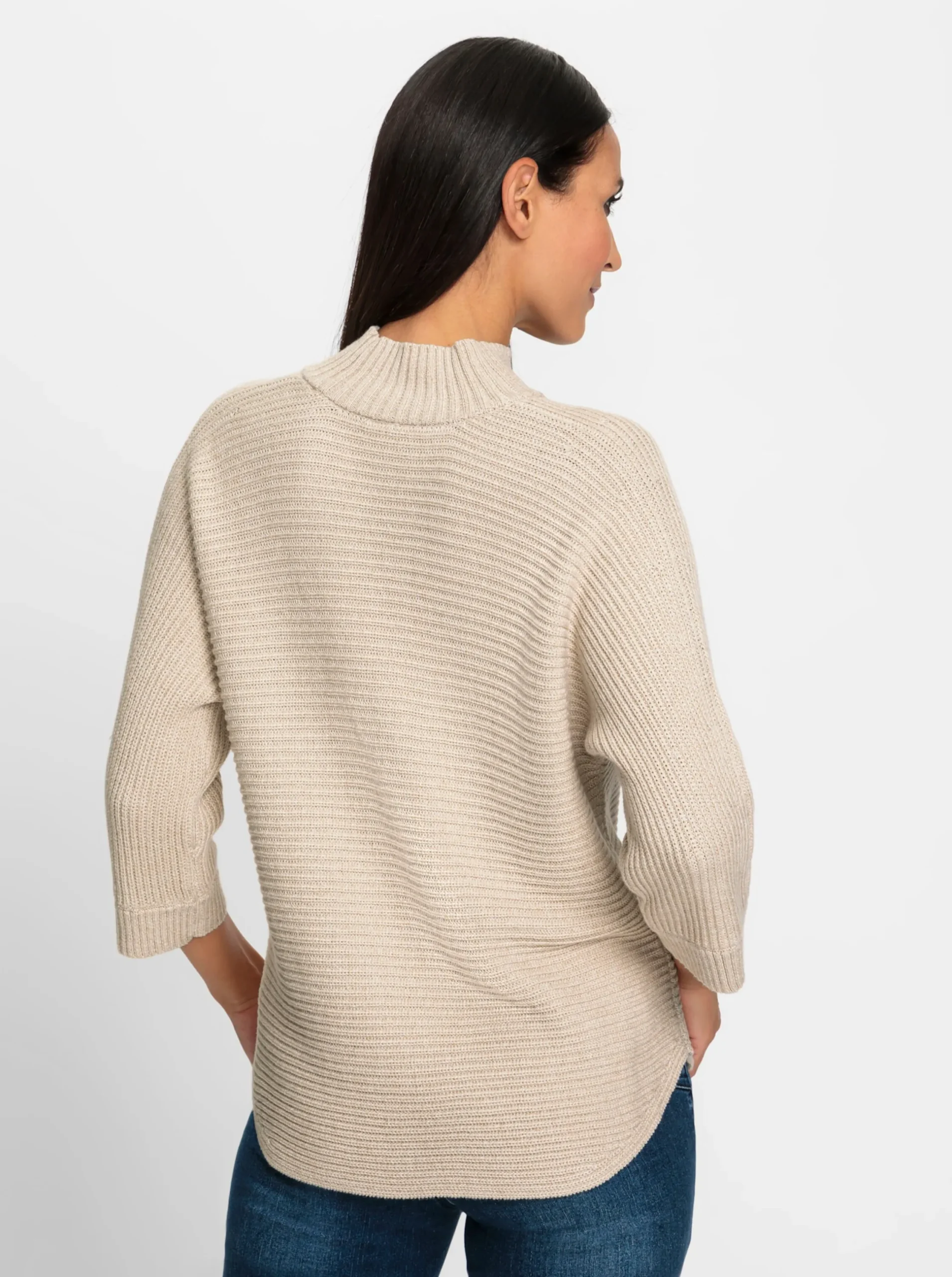 Pullover|heine Stehkragenpullover beige-meliert
