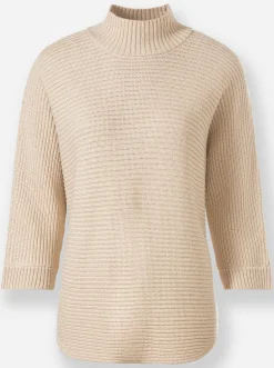Pullover|heine Stehkragenpullover beige-meliert
