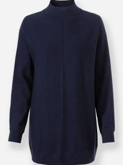 Pullover|heine Stehkragenpullover mit Fledermaus-Ärmel marine