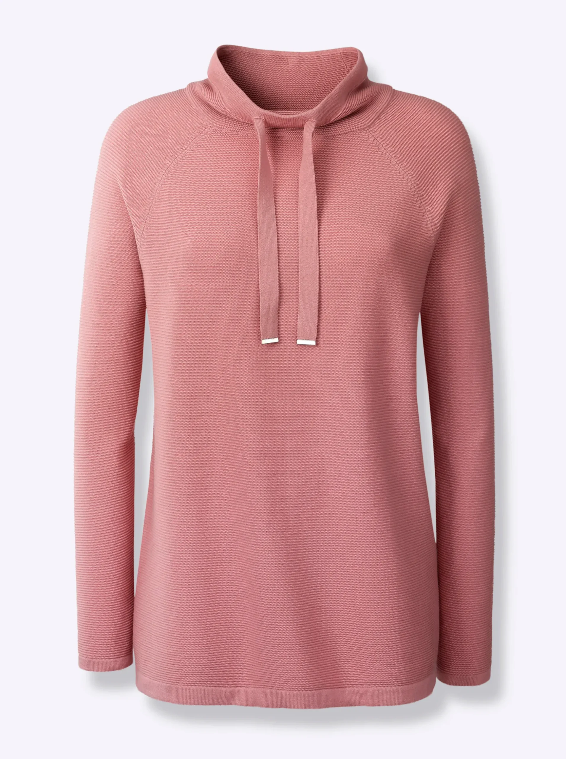 Pullover|heine Stehkragenpullover mit Zierbändern rosenquarz