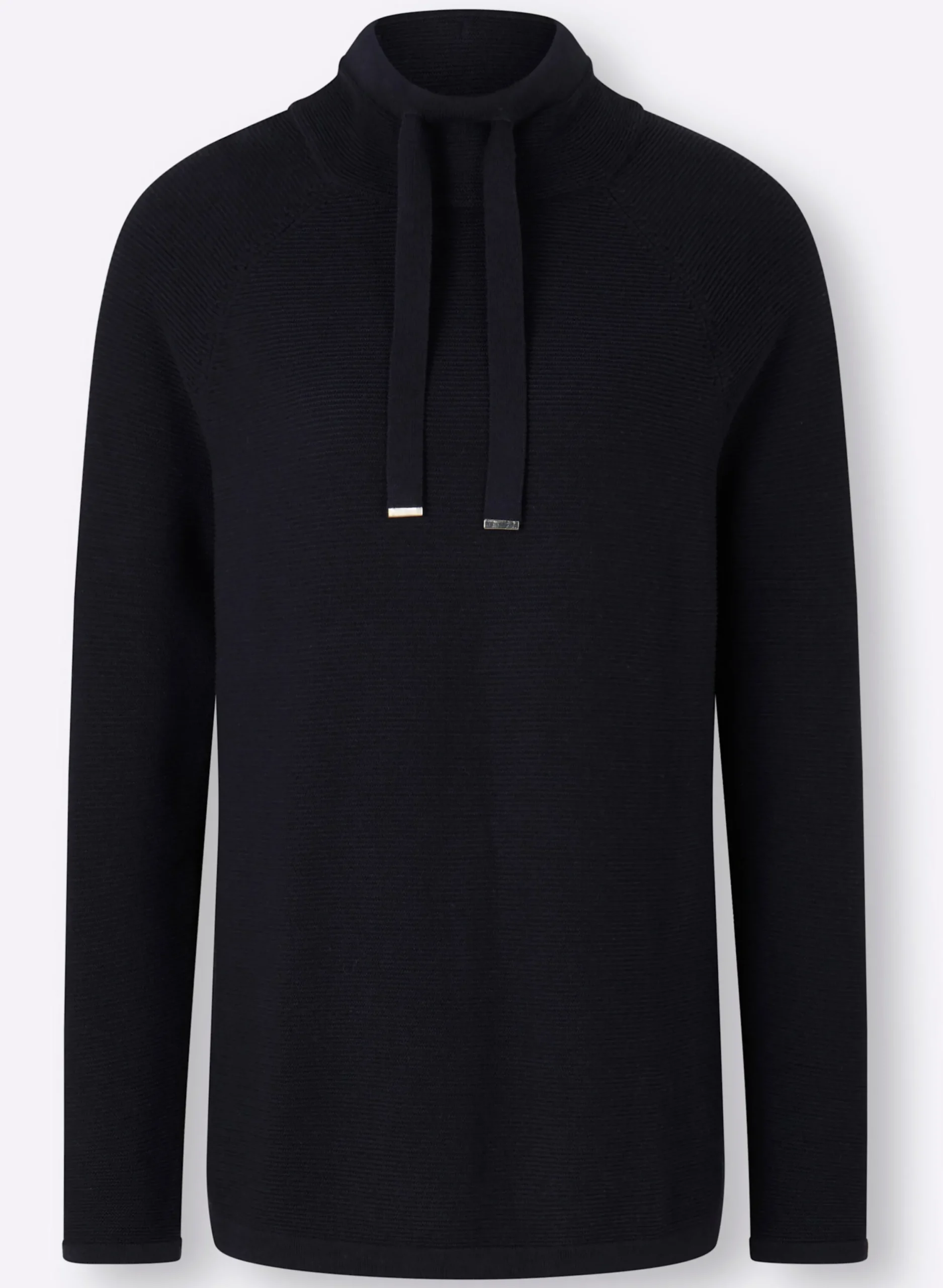 Pullover|heine Stehkragenpullover mit Zierbändern marine