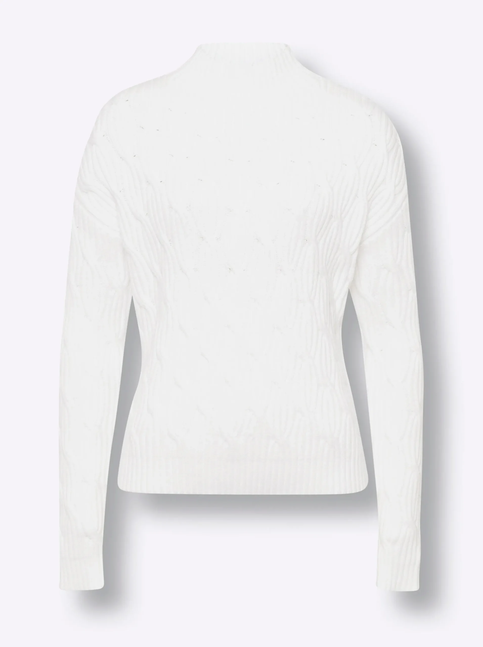 Pullover|heine Stehkragenpullover mit Zopfmuster, ECOVERO-Qualität ecru