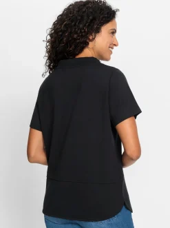 Shirts| Stehkragenshirt schwarz