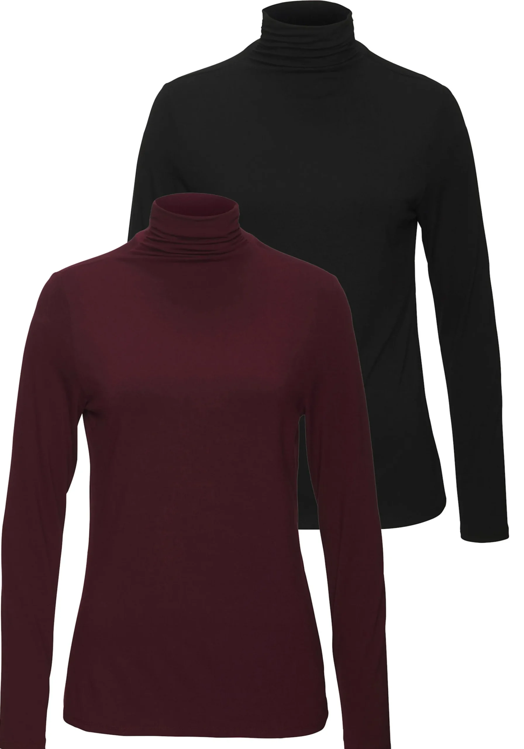Strandmode|Shirts|LASCANA Stehkragenshirt aubergine,schwarz