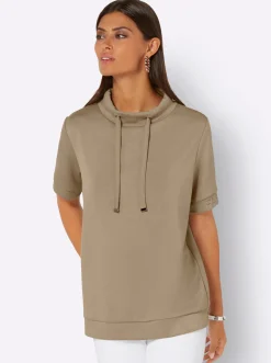 Pullover| Stehkragenshirt schlamm
