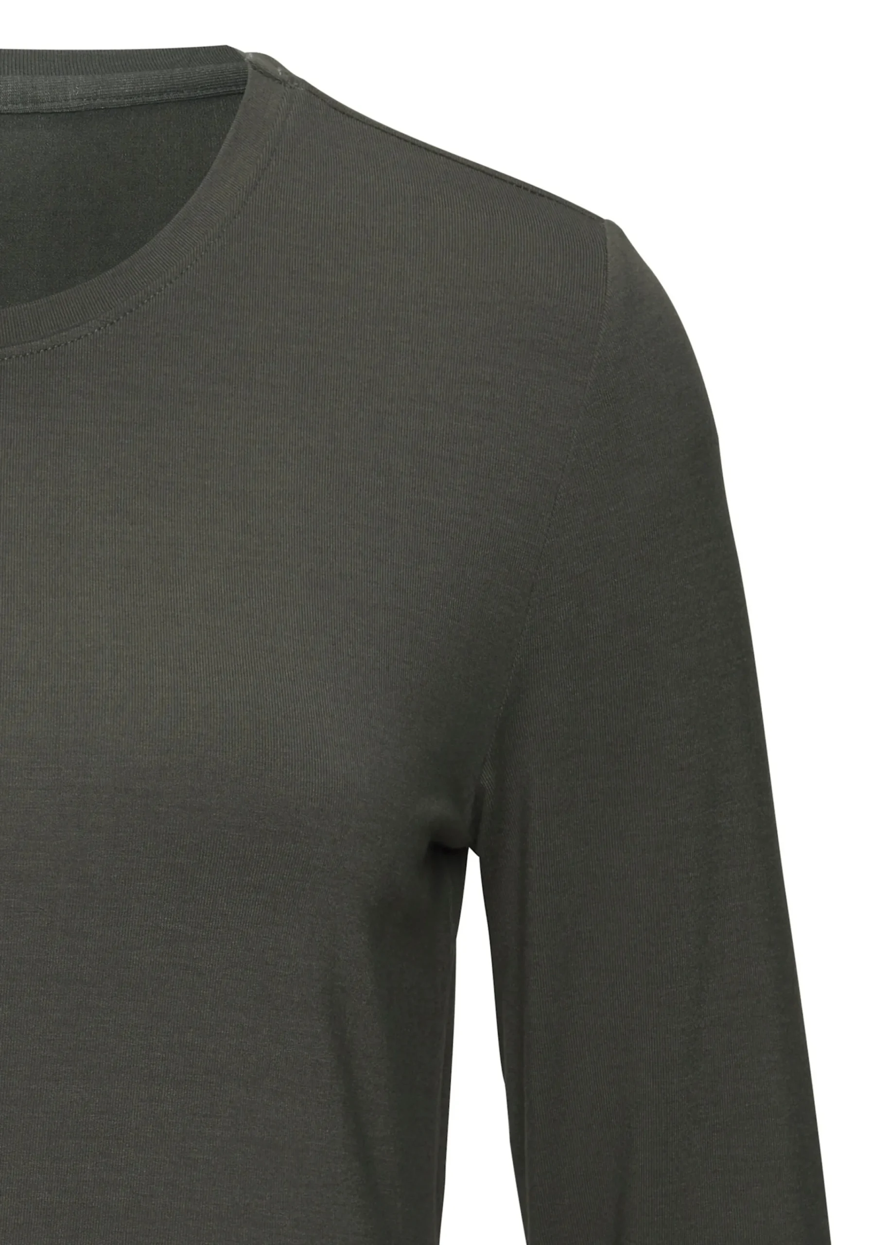 Strandmode|Shirts|LASCANA Stehkragenshirt graugrün,creme