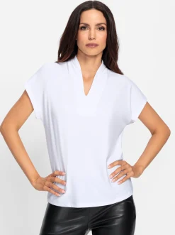 Shirts|heine Stehkragenshirt weiß