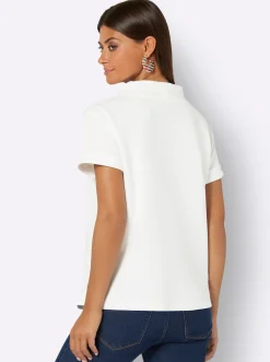 Shirts| Stehkragenshirt ecru