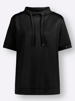 Pullover|Shirts| Stehkragenshirt schwarz