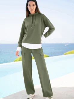 Shirts|heine Stehkragenshirt in 2-in-1 Optik khaki
