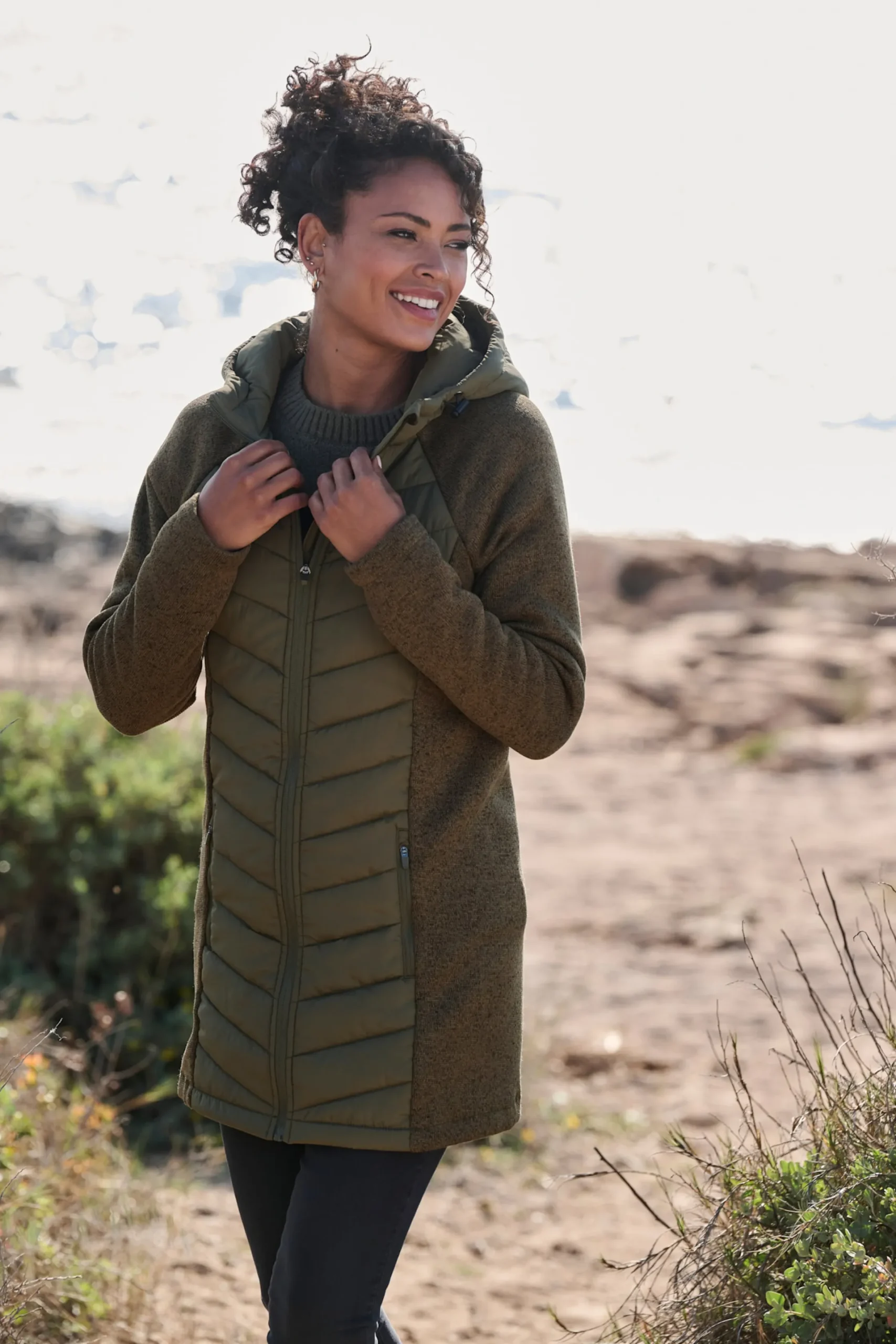 Jacken|Vivance Steppjacke khaki
