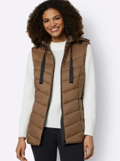 Jacken| Steppjacke mit abzippbaren Ärmeln braun