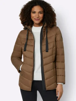 Jacken| Steppjacke mit abzippbaren Ärmeln braun