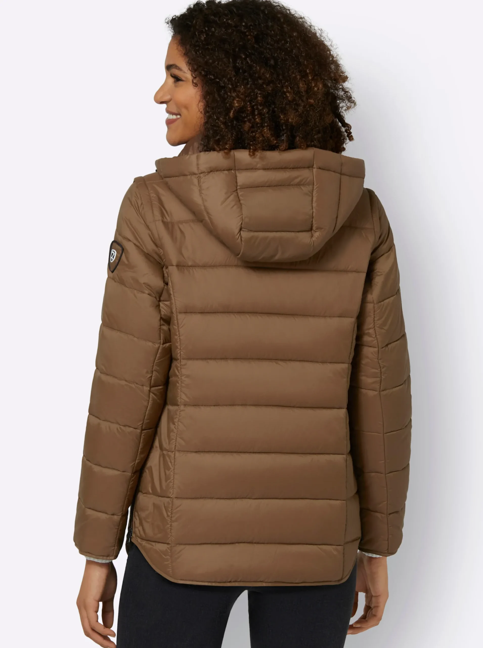 Jacken| Steppjacke mit abzippbaren Ärmeln braun