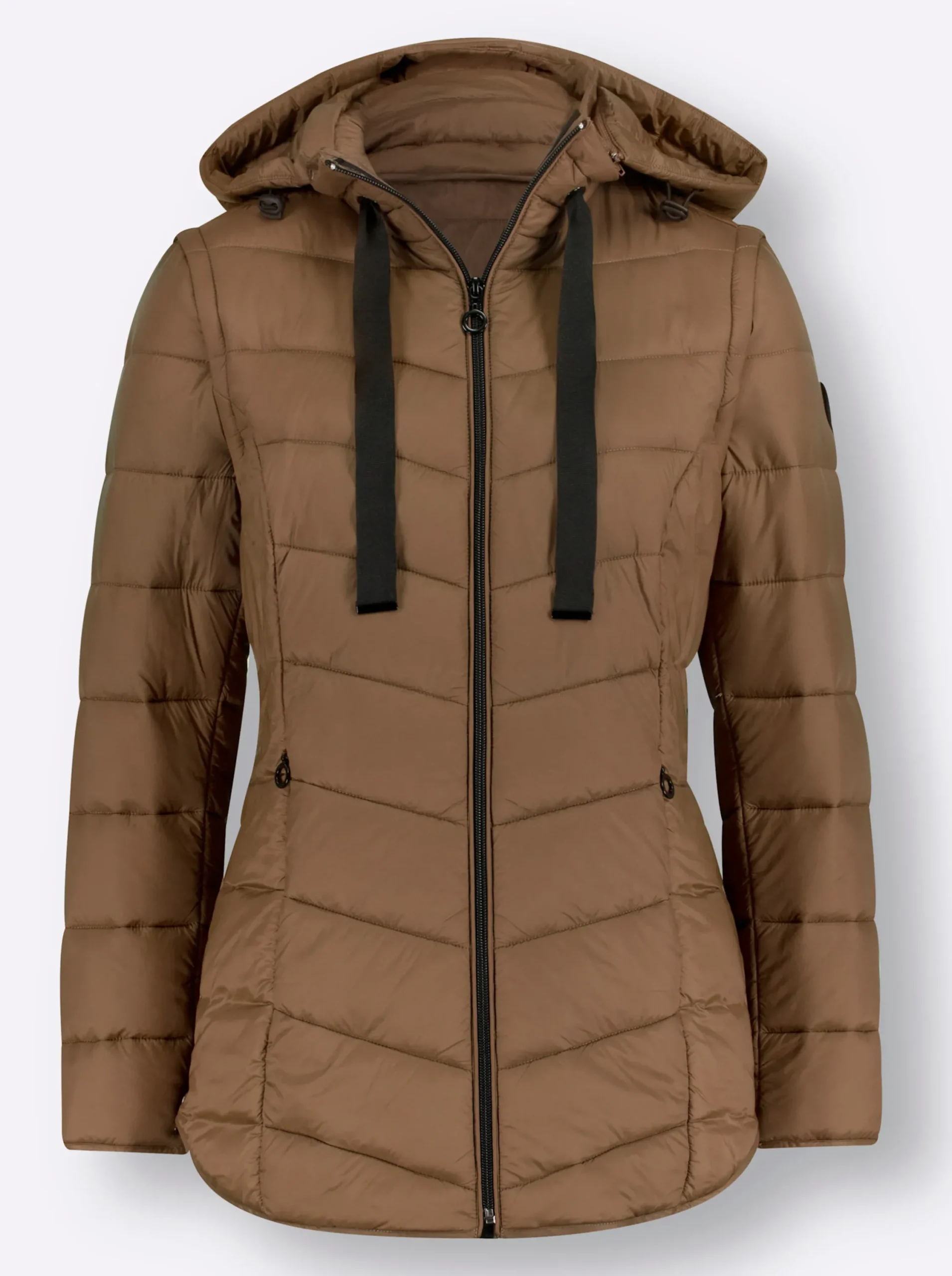 Jacken| Steppjacke mit abzippbaren Ärmeln braun