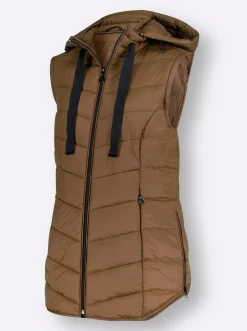 Jacken| Steppjacke mit abzippbaren Ärmeln braun