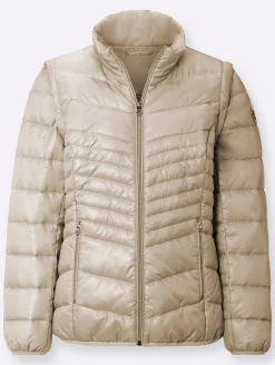 Jacken| Steppjacke mit abzippbaren Ärmeln beige