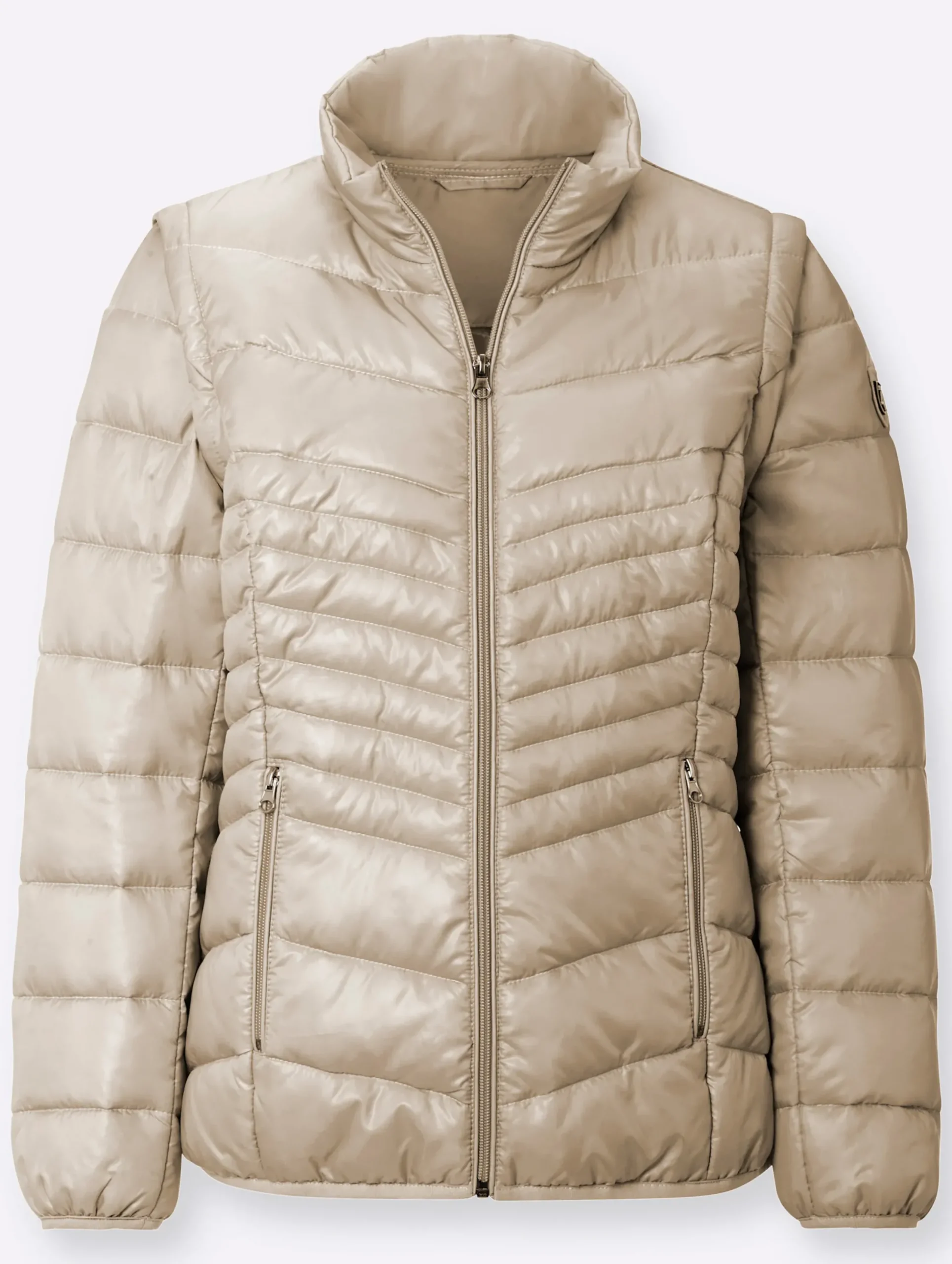 Jacken| Steppjacke mit abzippbaren Ärmeln beige