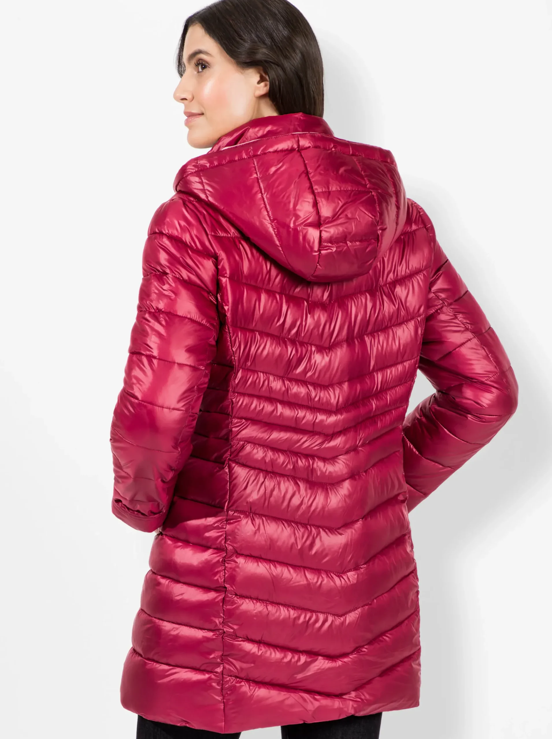 Jacken| Steppjacke mit dezentem Glanz himbeere