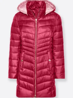 Jacken| Steppjacke mit dezentem Glanz himbeere