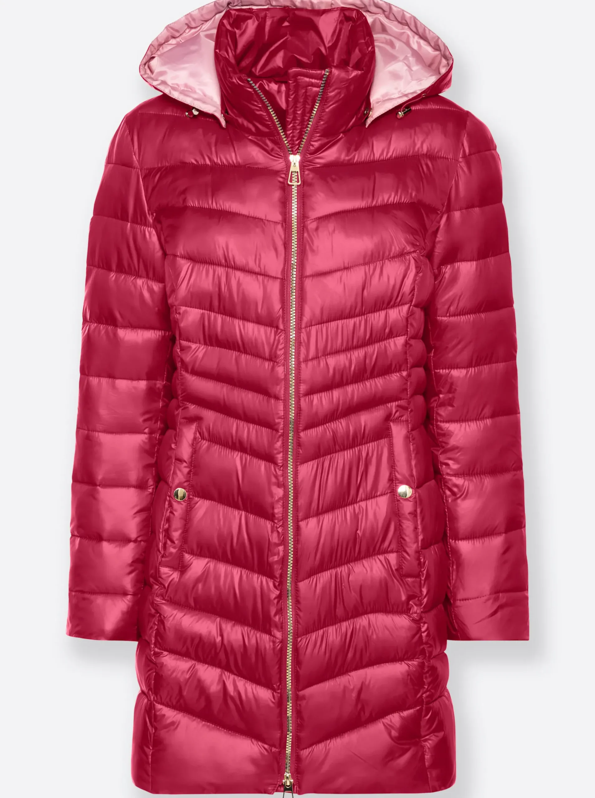 Jacken| Steppjacke mit dezentem Glanz himbeere