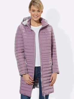 Jacken| Steppjacke mit Kapuze, abnehmbar flieder-meliert