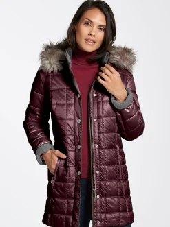 Mäntel|Jacken| Steppjacke mit Reißverschluss-Seitenschlitzen bordeaux