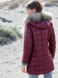 Mäntel|Jacken| Steppjacke mit Reißverschluss-Seitenschlitzen bordeaux
