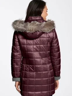 Mäntel|Jacken| Steppjacke mit Reißverschluss-Seitenschlitzen bordeaux