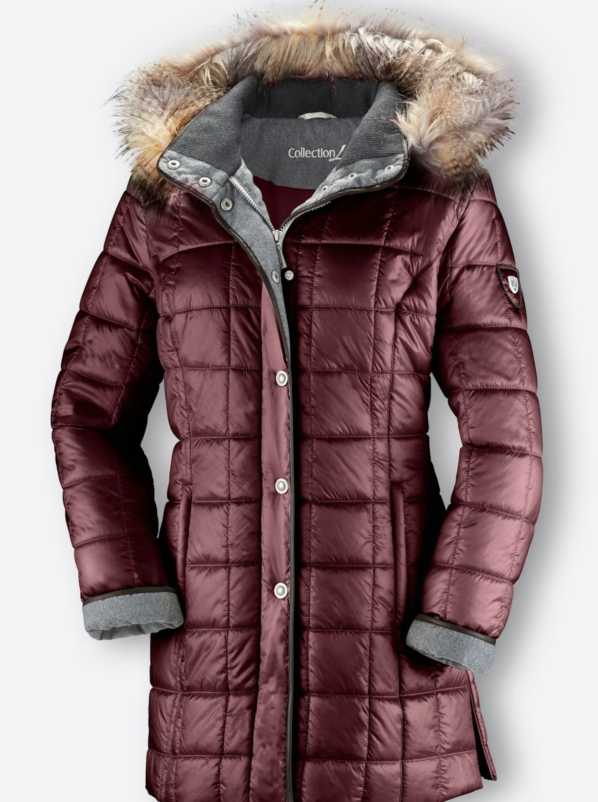 Mäntel|Jacken| Steppjacke mit Reißverschluss-Seitenschlitzen bordeaux