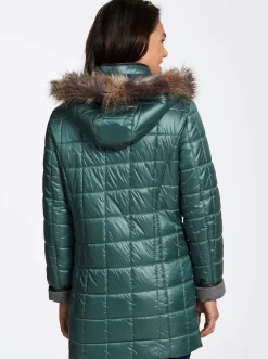 Mäntel|Jacken| Steppjacke mit Reißverschluss-Seitenschlitzen jadegrün