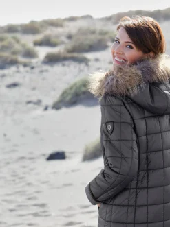 Mäntel|Jacken| Steppjacke mit Reißverschluss-Seitenschlitzen grau