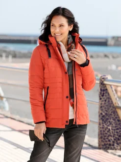 Jacken| Steppjacke mit Ripsband-Verzierung rostrot