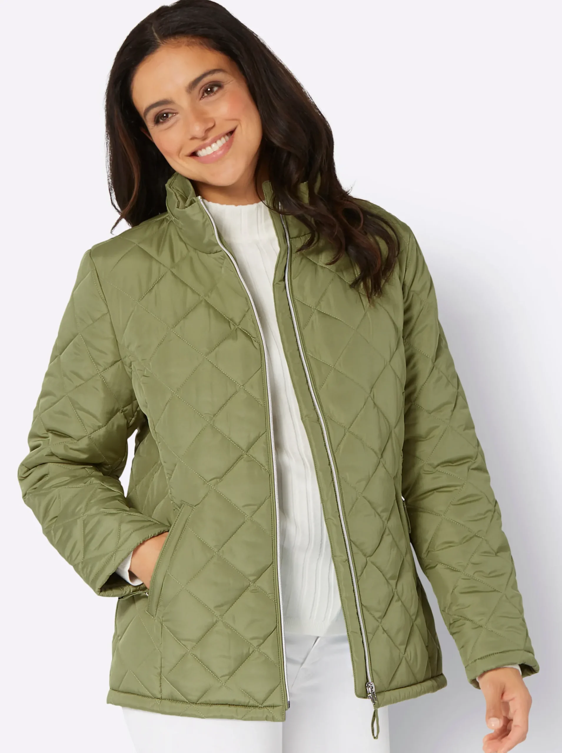 Jacken| Steppjacke mit Sandwich-Stepp und Wattierung schilf
